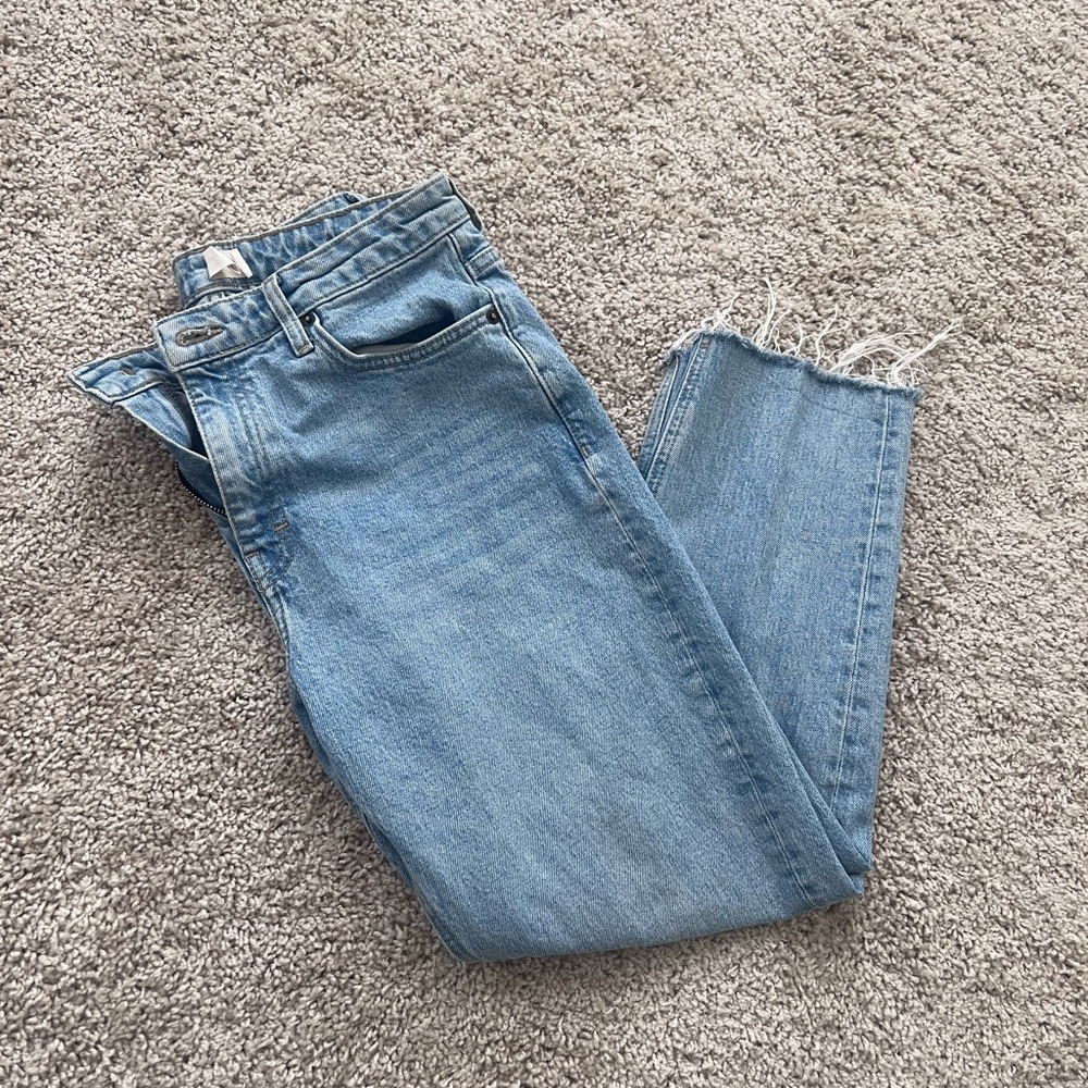 Topshop Light Blue Straight Leg Jeans